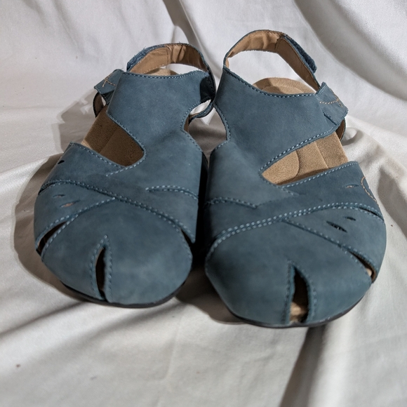 Earth Origins Sandals Womens Size 10 W Teal Suede Birdine Comfort Slingback - Picture 3 of 9